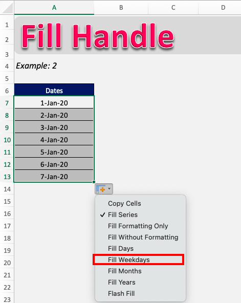 Why Fill Handle Excel not working? | MyExcelOnline