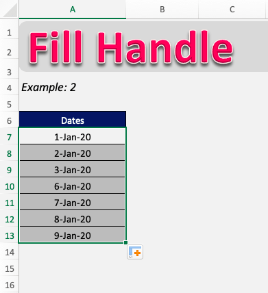 Why Fill Handle Excel not working?