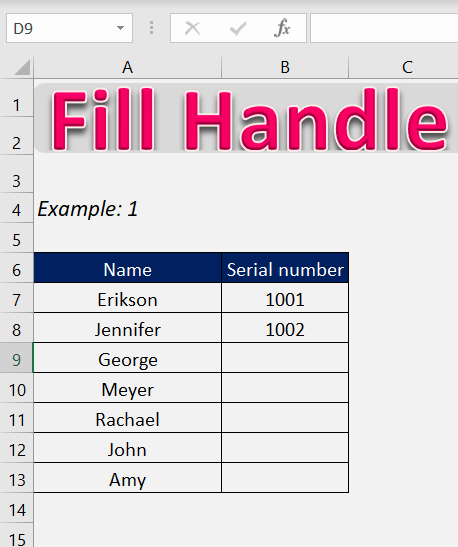Why Fill Handle Excel not working? | MyExcelOnline