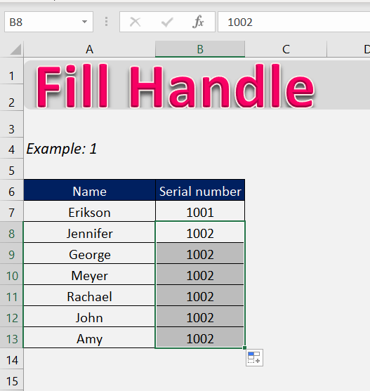 Why Fill Handle Excel not working?