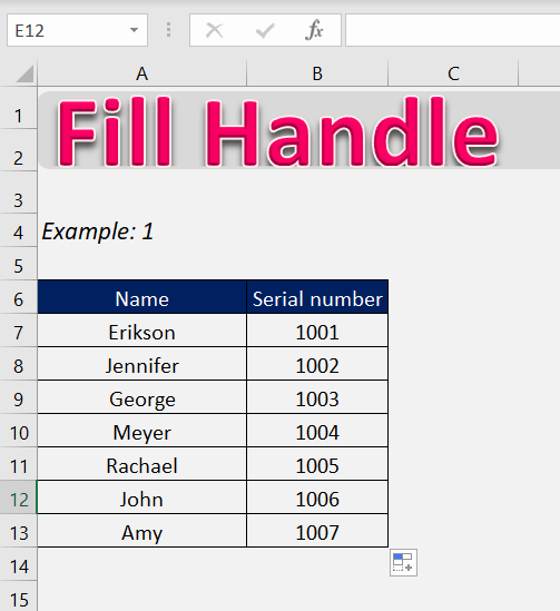 Why Fill Handle Excel not working?