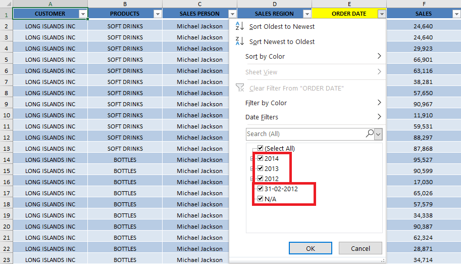 Errors when grouping by dates | MyExcelOnline