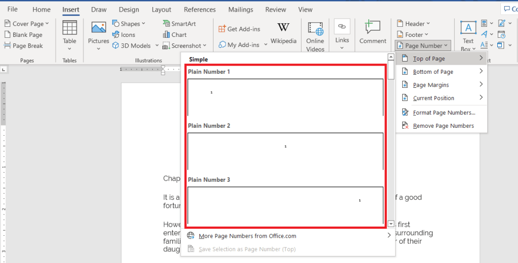 How to Insert Page Numbers in Word