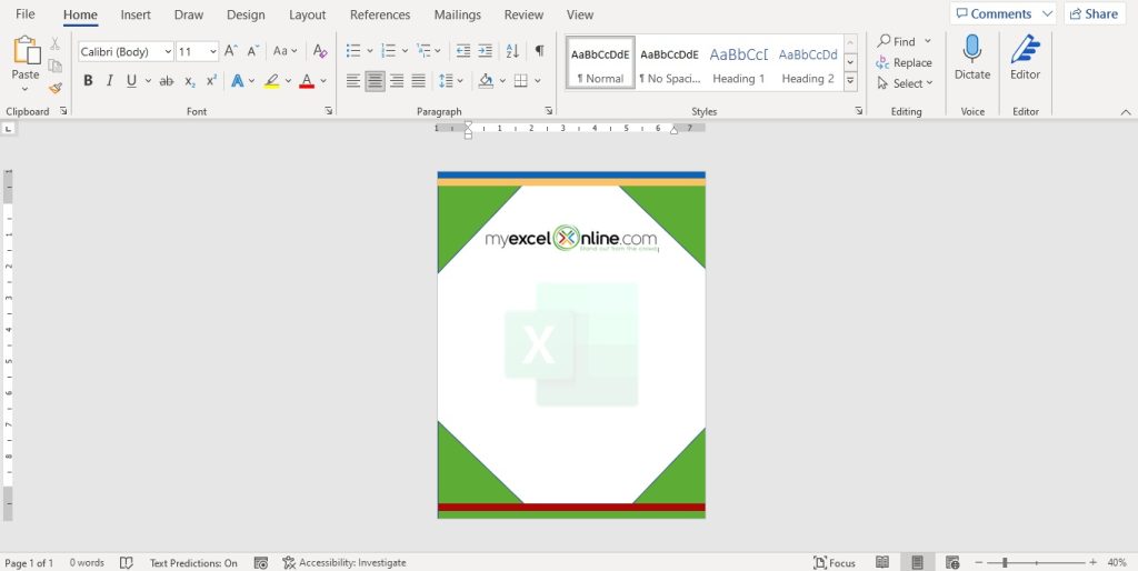 How to Create a Custom Letterhead in Microsoft Word 365 | MyExcelOnline