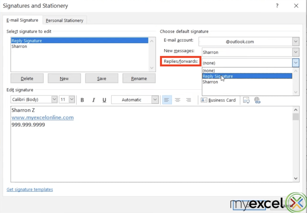 How to Setup A Signature in Outlook | MyExcelOnline