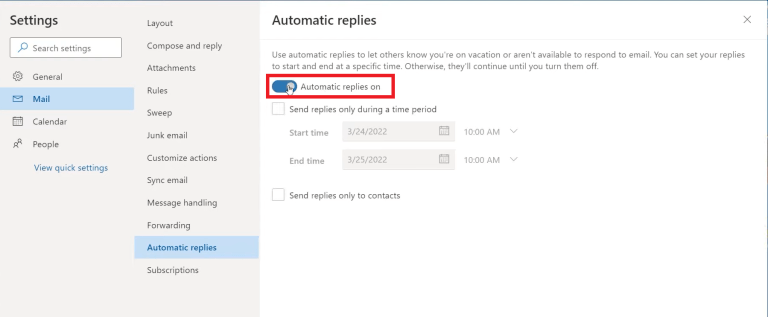 How to Set Up Outlook Automatic Reply | MyExcelOnline