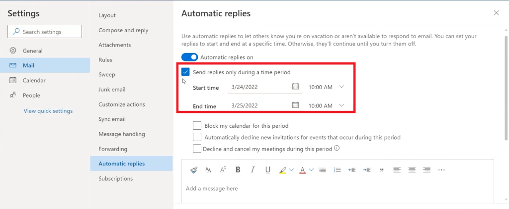 How to Set Up Outlook Automatic Reply