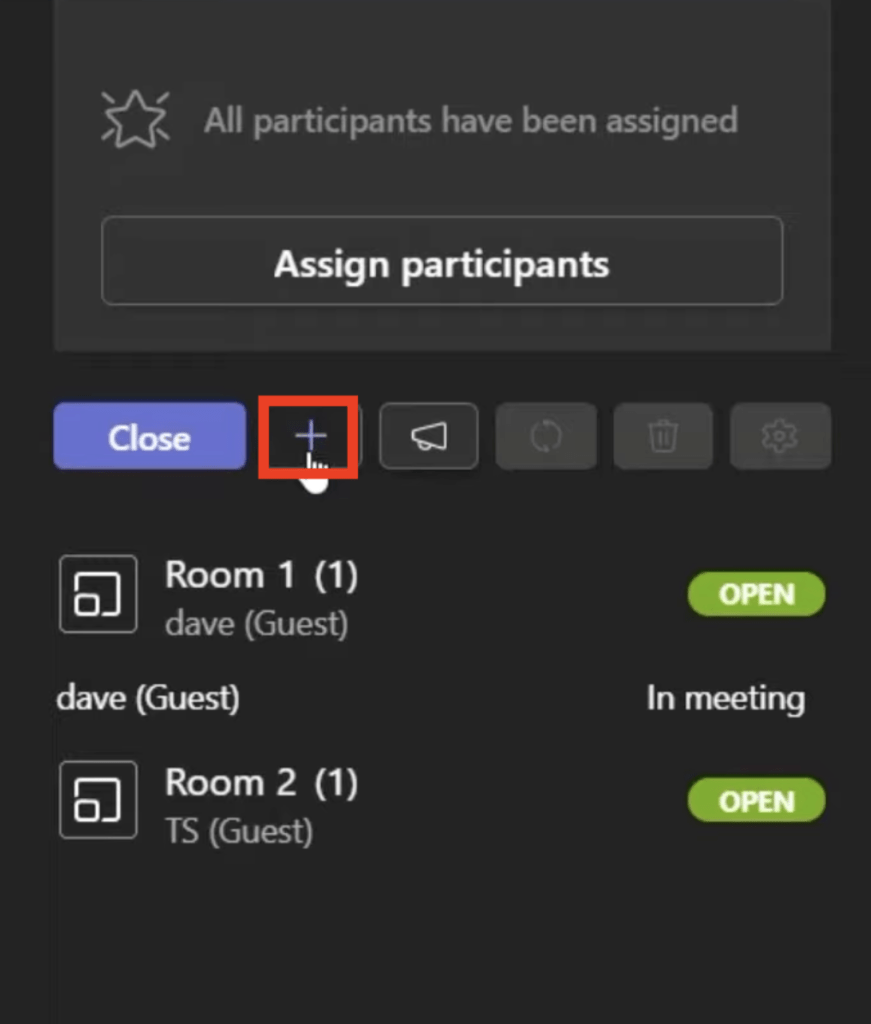 Breakout Room in Microsoft Teams Meeting