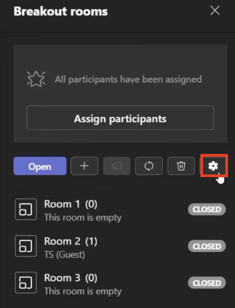 Breakout Room in Microsoft Teams Meeting