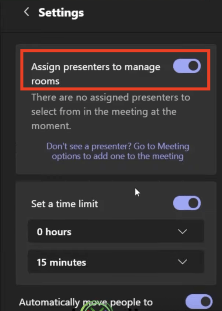 Sala de reuniones en la reunión de Microsoft Teams |  MyExcelOnline