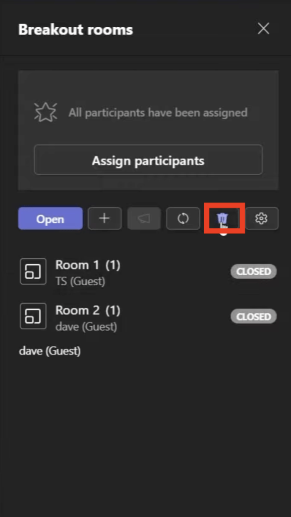 Breakout Room in Microsoft Teams Meeting