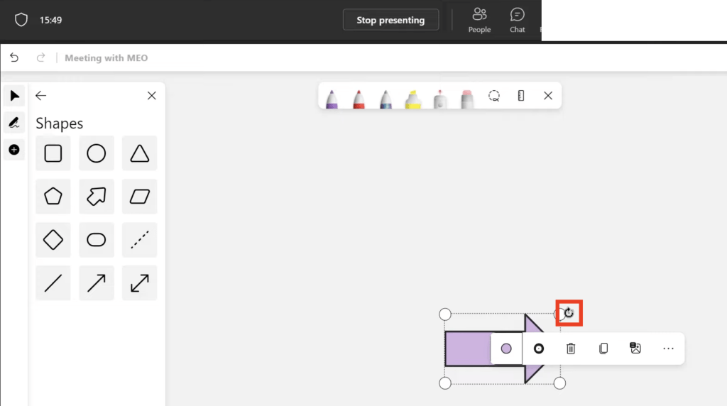 Using the Whiteboard in Microsoft Teams