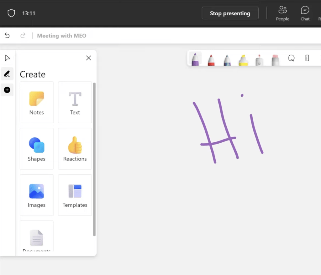 Using the Whiteboard in Microsoft Teams