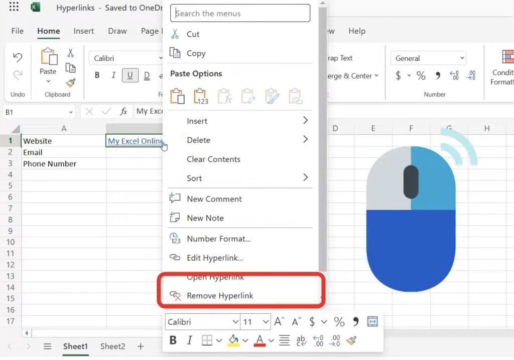 Inserting a Hyperlink in Microsoft Excel | MyExcelOnline