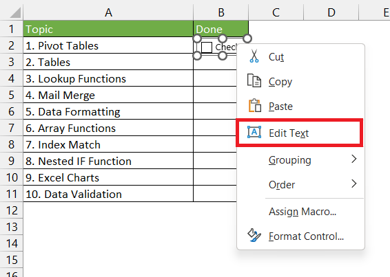 How to Insert Checkbox in Excel in 5 Easy Steps | MyExcelOnline