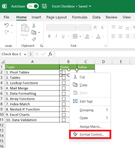 How to Insert Checkbox in Excel in 5 Easy Steps | MyExcelOnline
