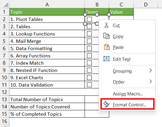 Add a tick/ cross into your Excel Data Validation •