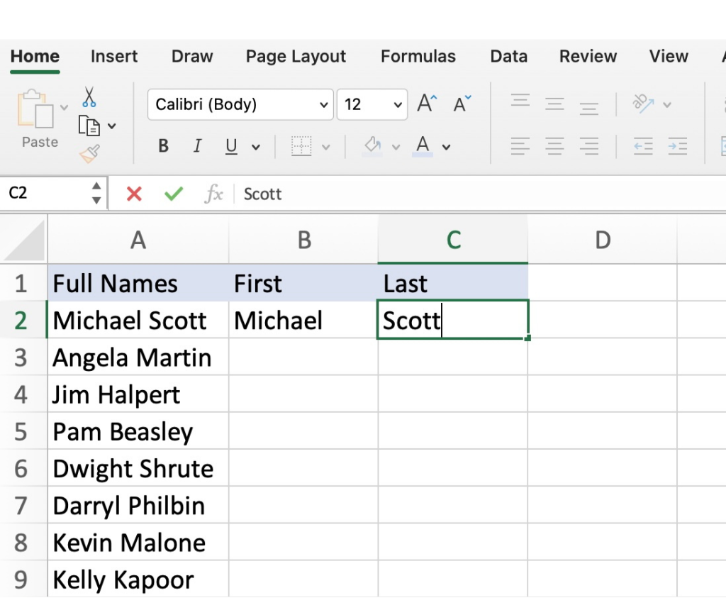 How to Separate Names in Microsoft Excel Easily