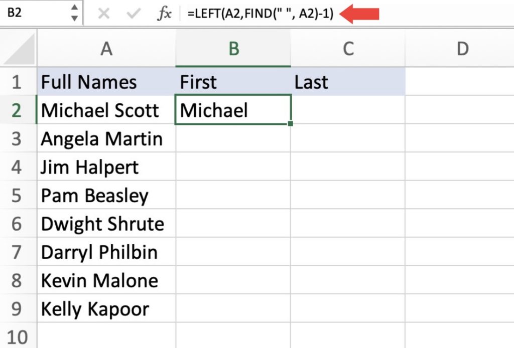 How to Separate Names in Microsoft Excel Easily | MyExcelOnline