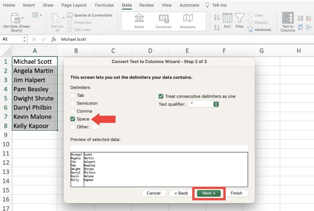 How to Separate Names in Microsoft Excel Easily