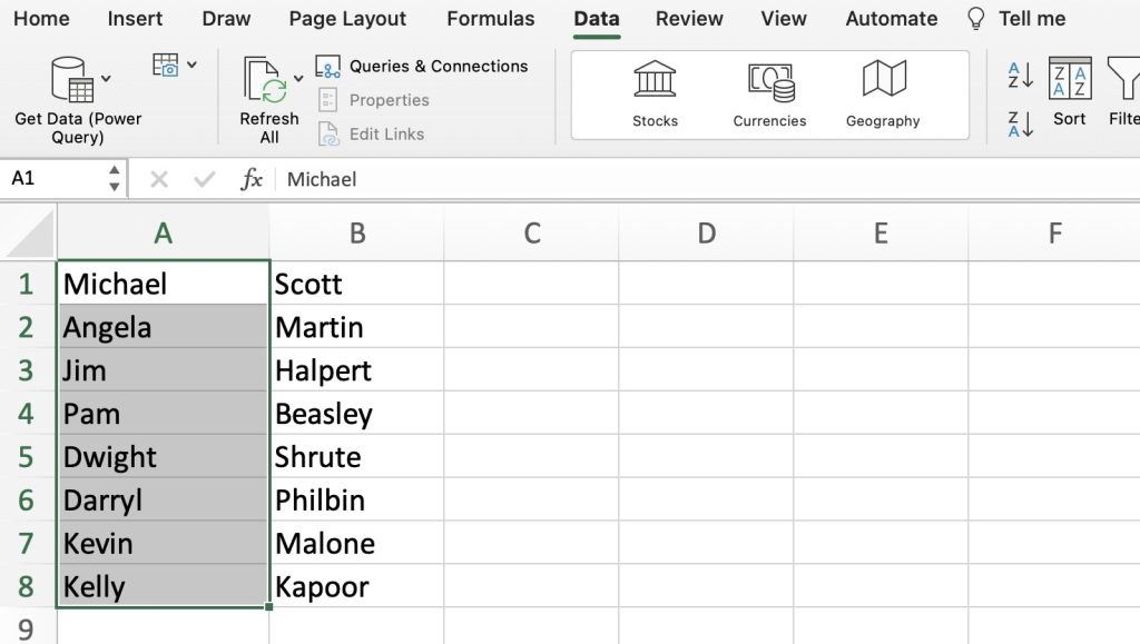 How to Separate Names in Microsoft Excel Easily