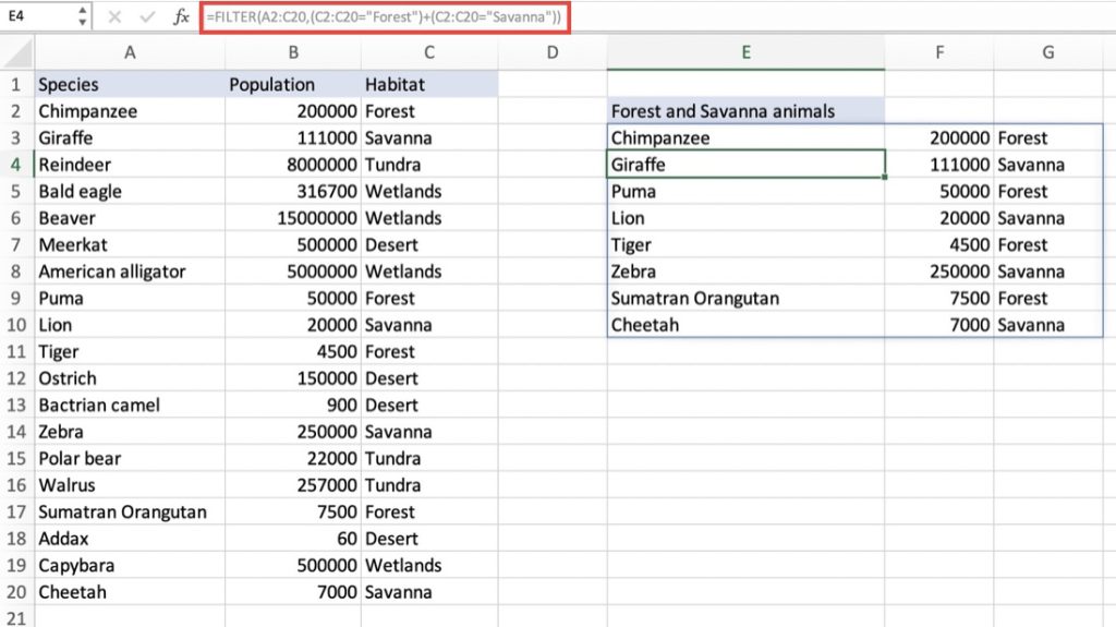 FILTER Function in Microsoft Excel - The Easy Way