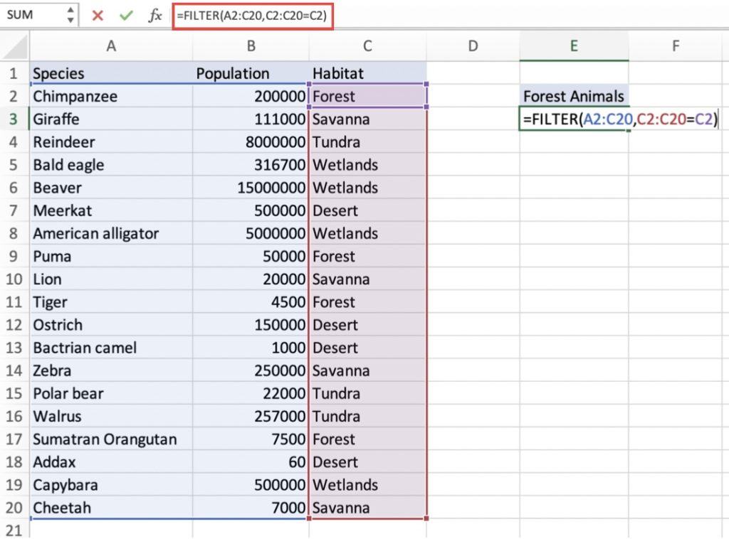 FILTER Function in Microsoft Excel - The Easy Way