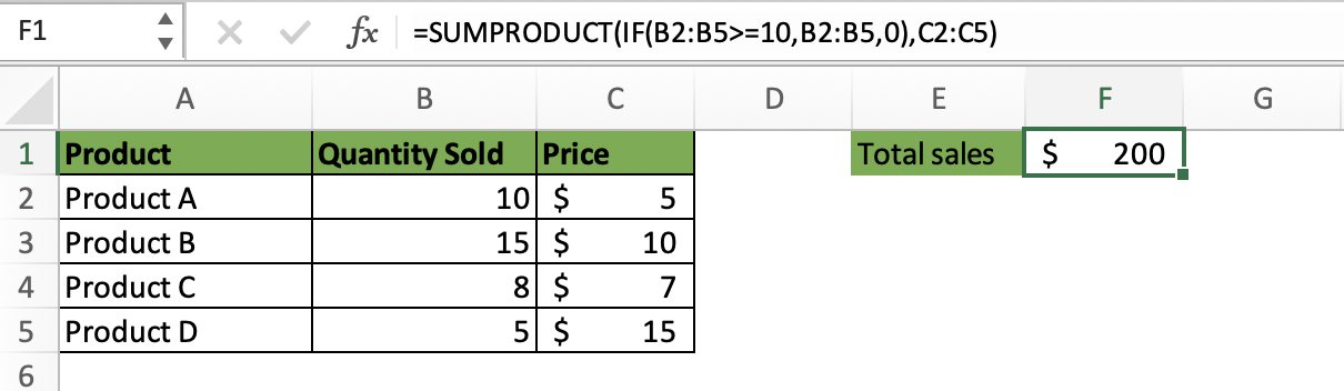 Excel Sumproduct