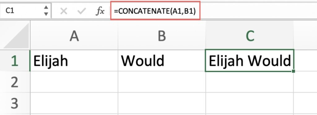 CONCATENATE in Excel