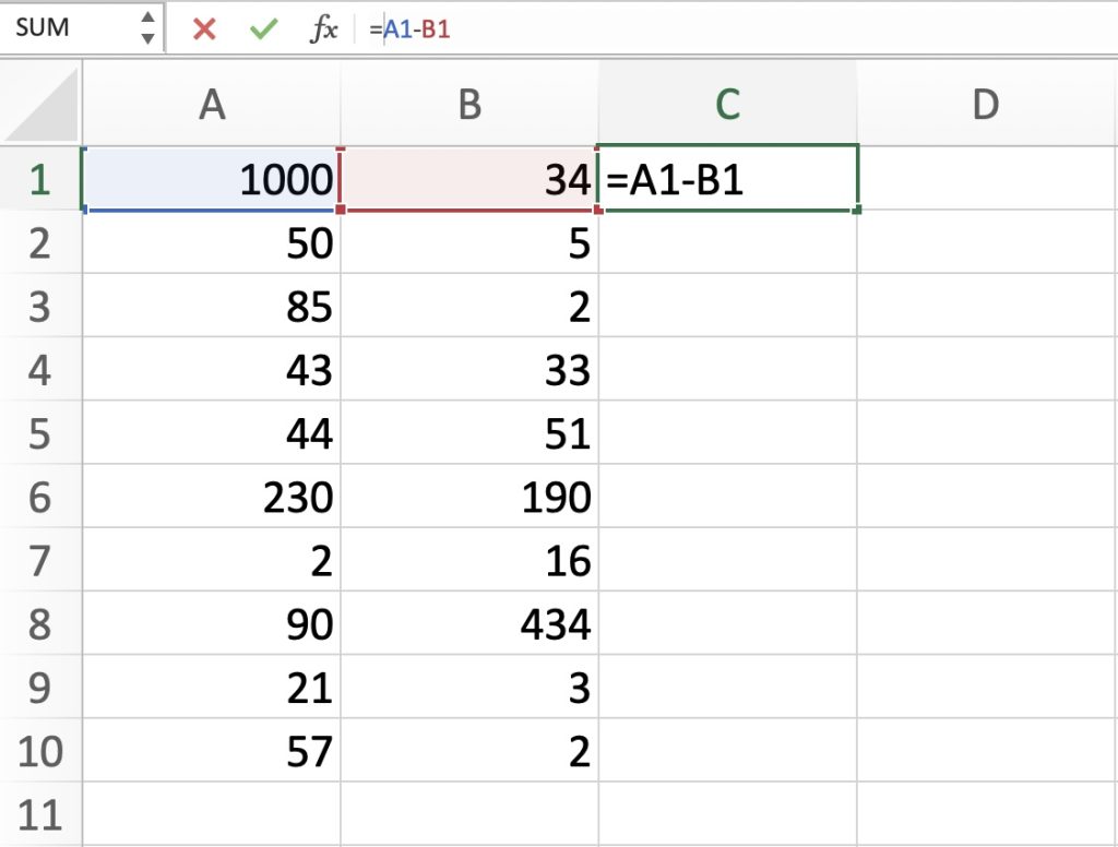 Creative Ways to Subtract in Excel