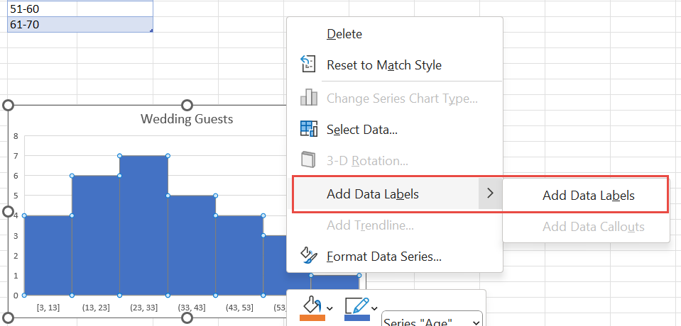 Histogram in Excel