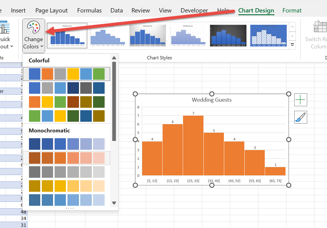 Histogram in Excel