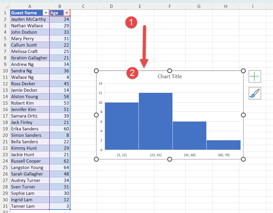 Histogram in Excel