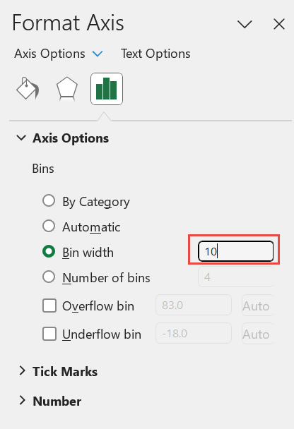 Histogram in Excel