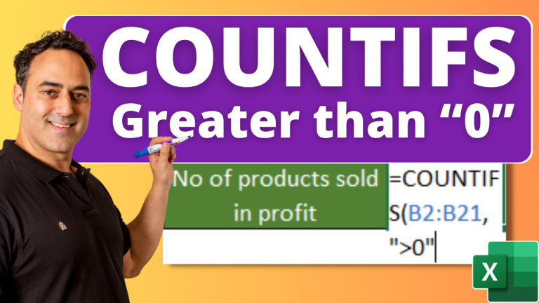 COUNTIF Greater Than 0 in Excel - A Detailed Guide