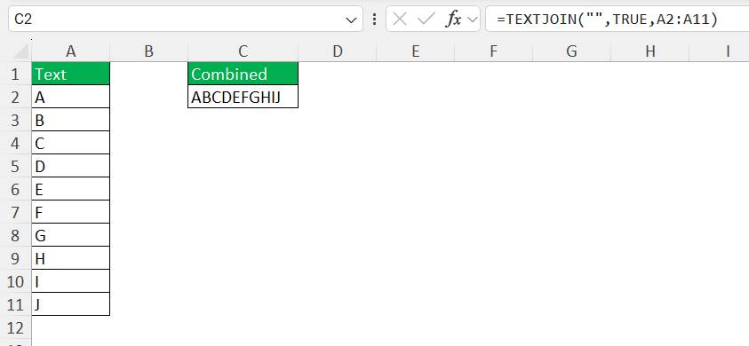 Combine Cell Ranges