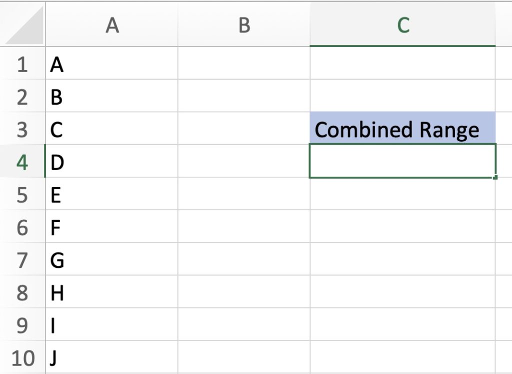 Combining Range in Excel