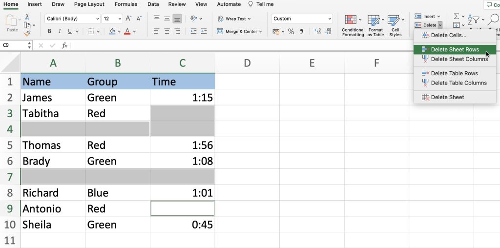 How to Delete Blank Cells in Excel