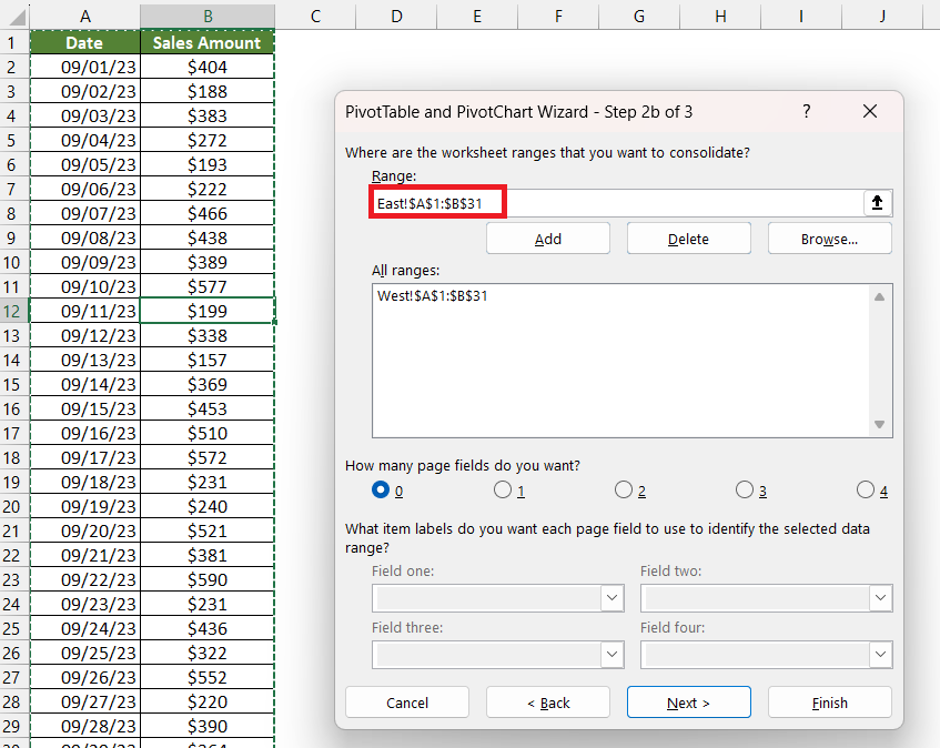 Create Pivottable From Multiple Sheets
