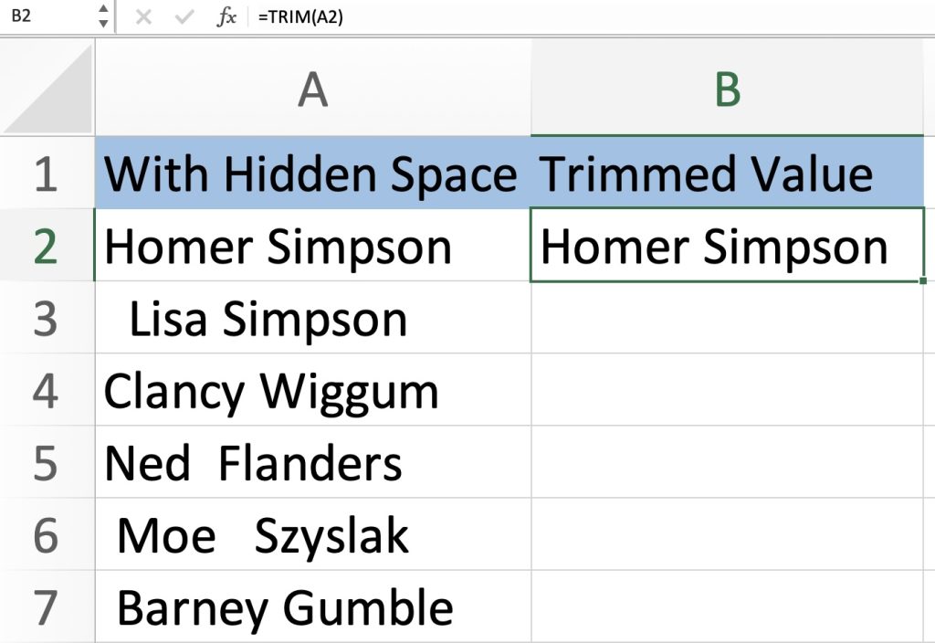 How to Delete Spaces in Excel - Line Breaks, and Non-Breaking Characters in Excel