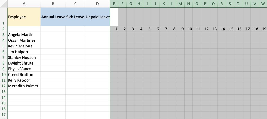 How to Create A Yearly Leave Record for Employees in Excel - The Easy Way