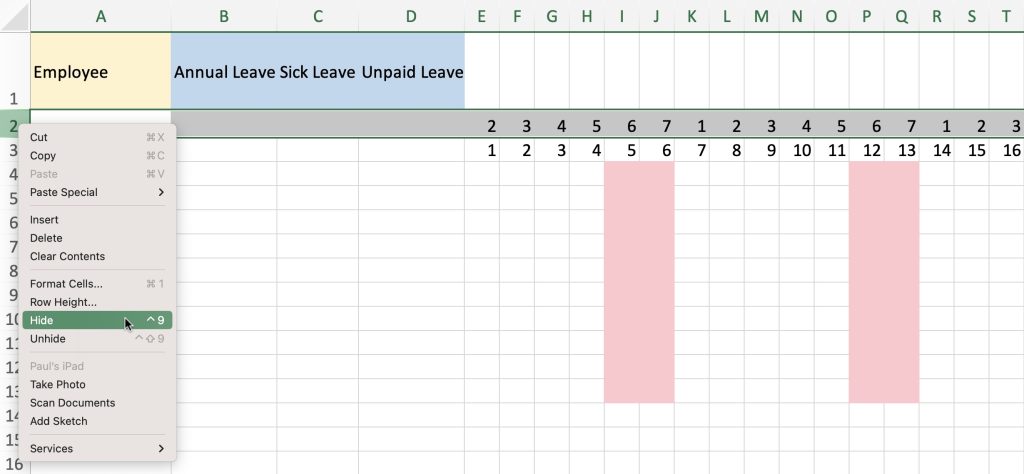 How to Create A Yearly Leave Record for Employees in Excel - The Easy Way