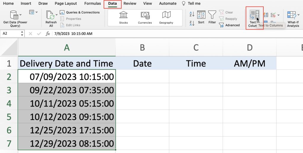 How to Separate Date and Time in Excel