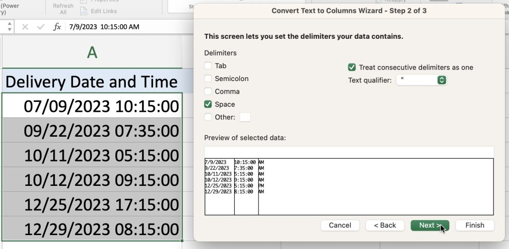 How to Separate Date and Time in Excel