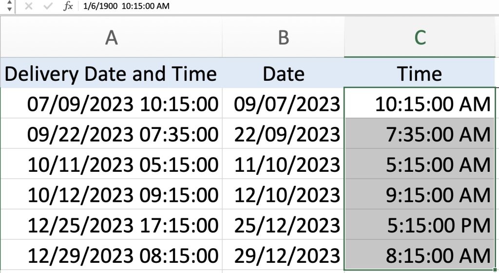 How to Separate Date and Time in Excel