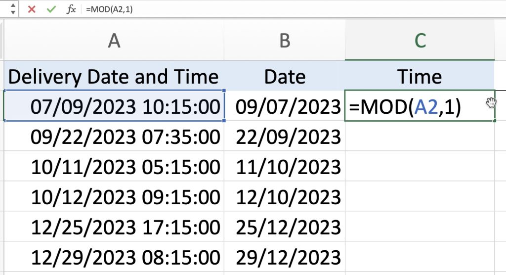 How to Separate Date and Time in Excel