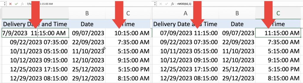 How to Separate Date and Time in Excel