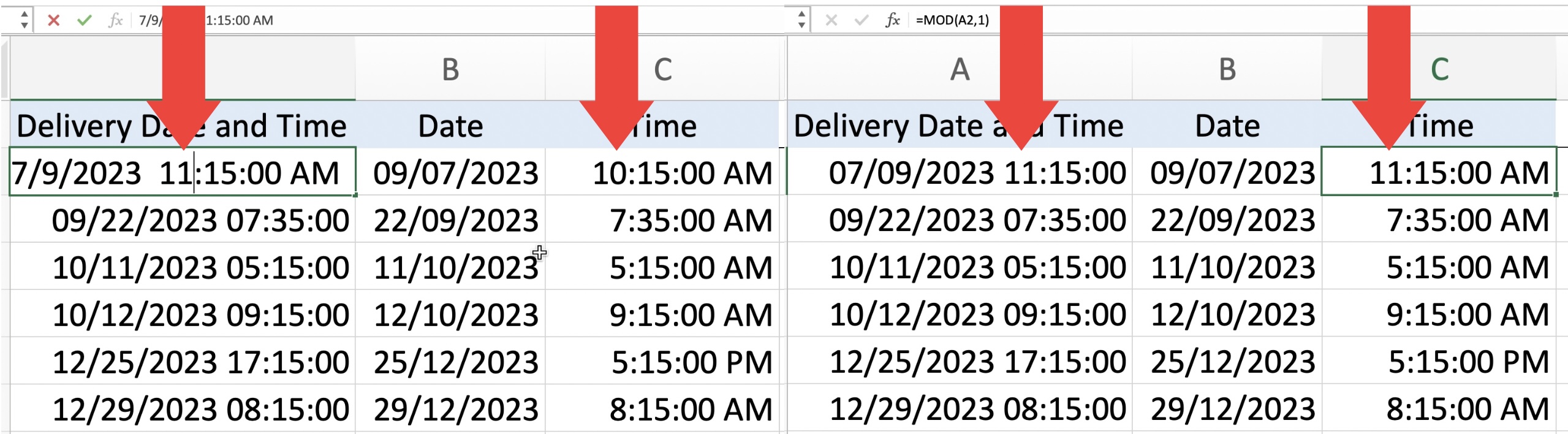 How To Separate Date And Time In Excel MyExcelOnline