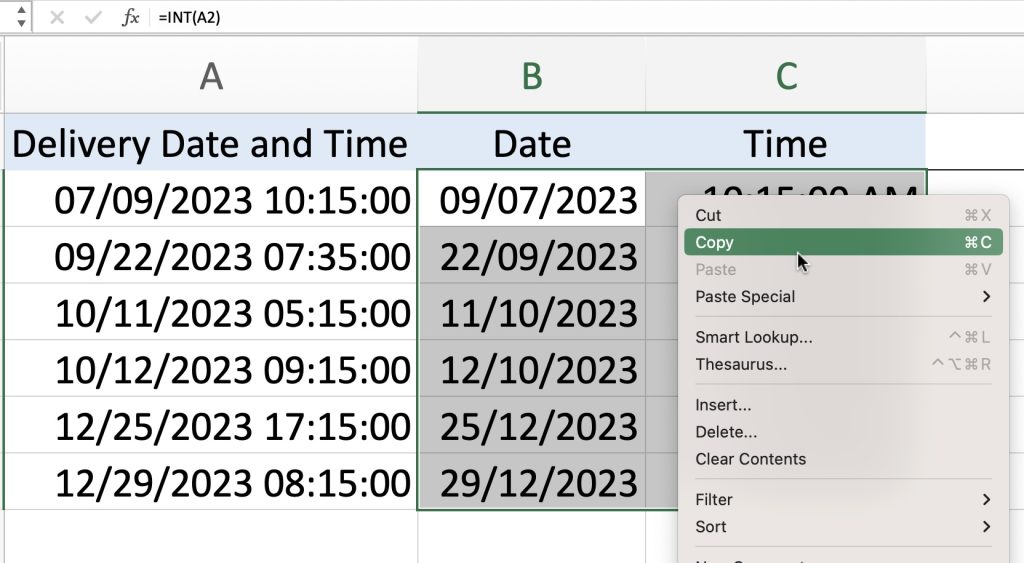 How to Separate Date and Time in Excel