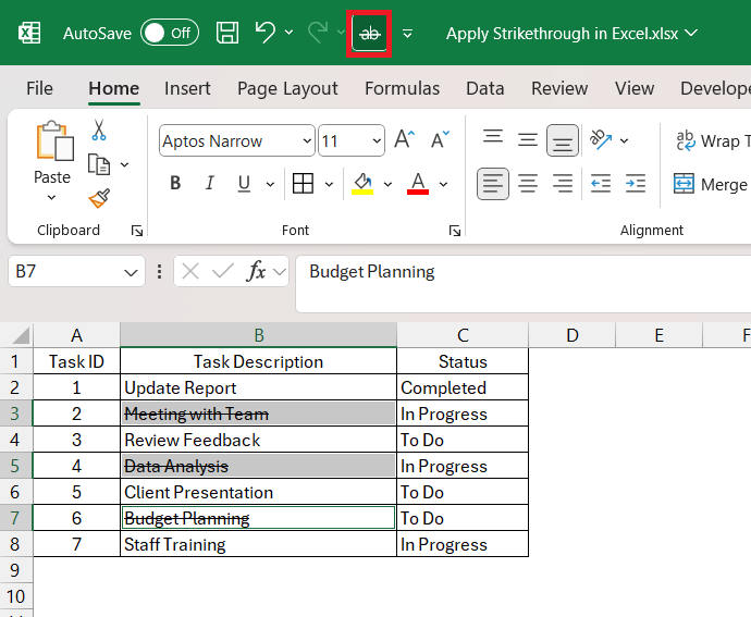 How to Apply Strikethrough in Excel 3 Easy Methods
